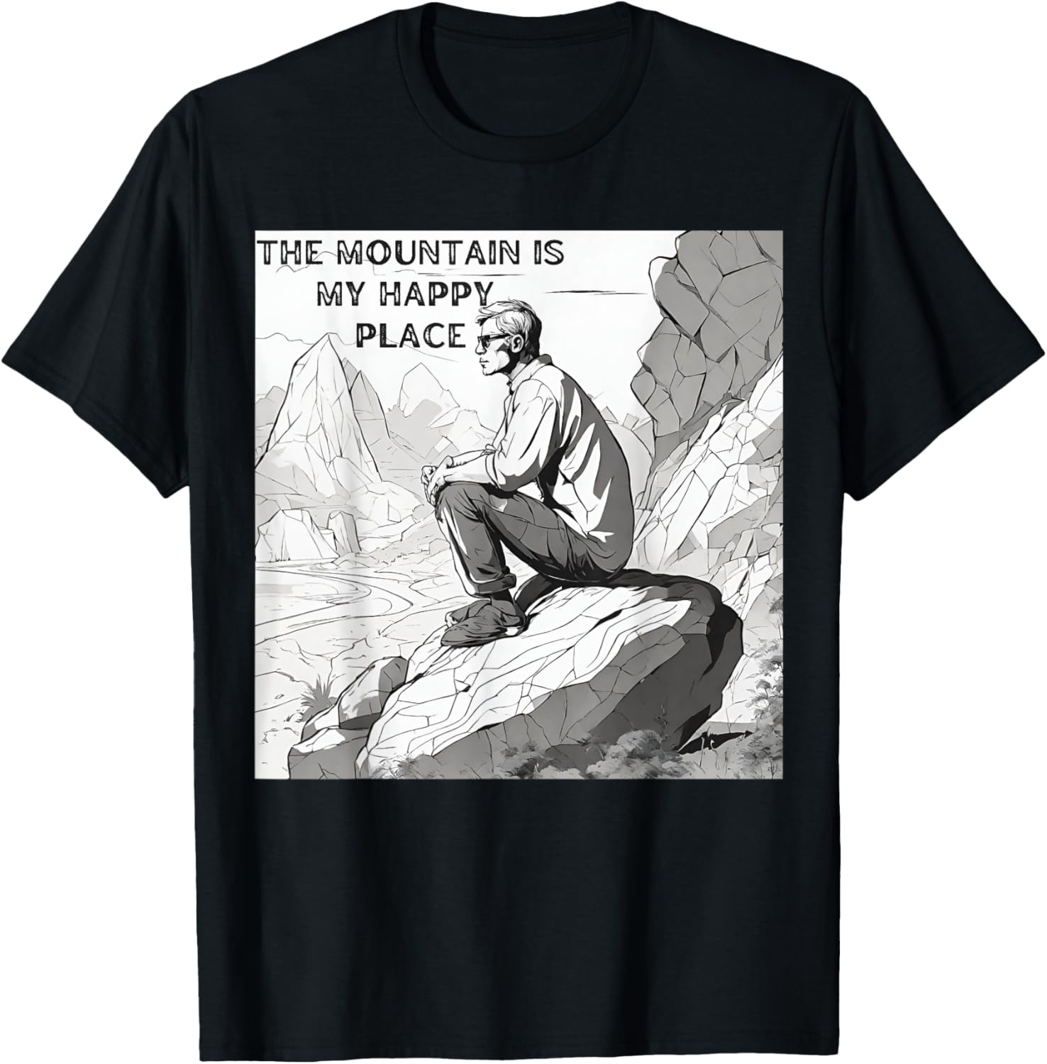 Mountain Lover Man Women Happy Place Skyline Adventure