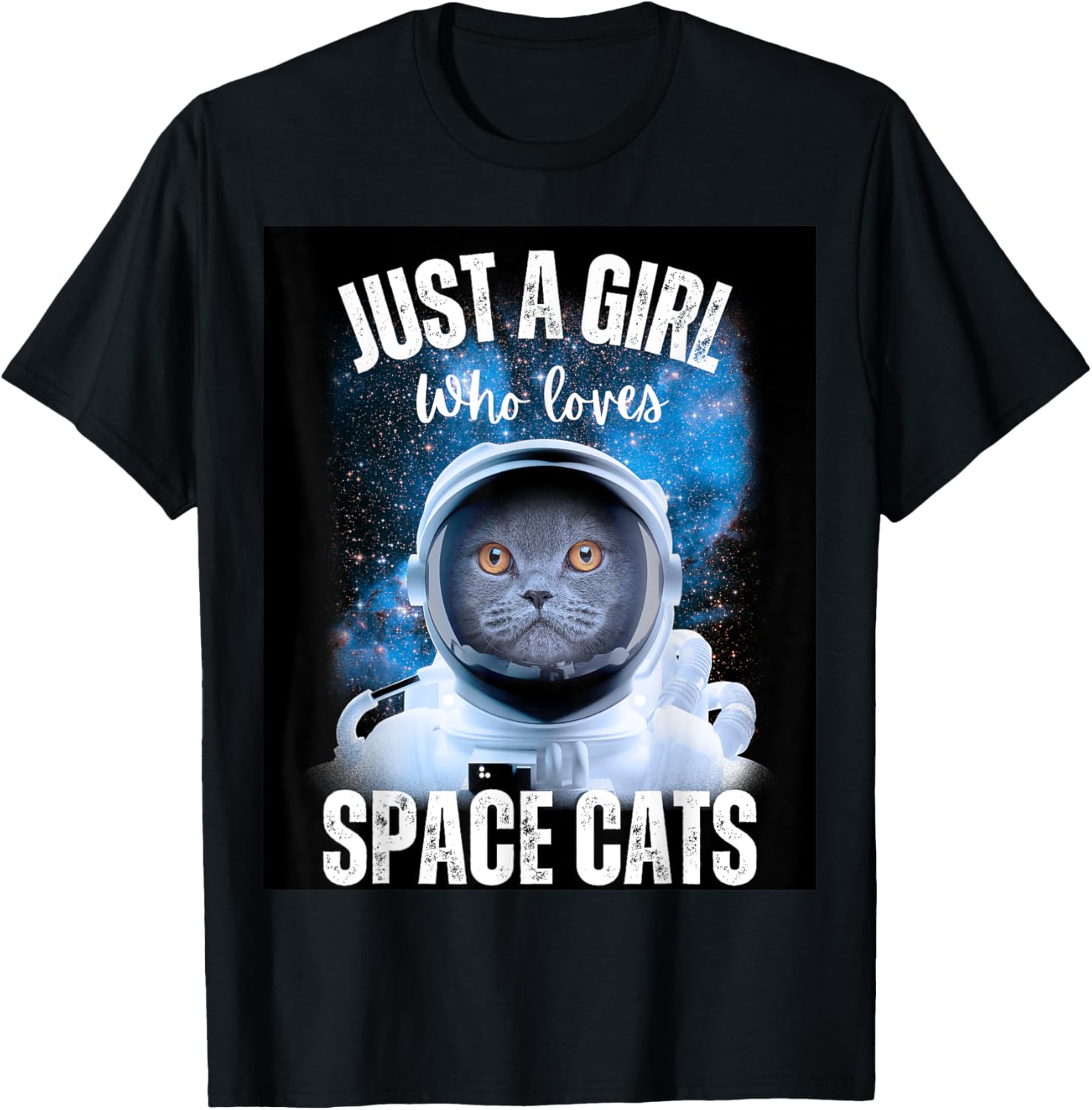 Cute Just Girl Who Likes Space Cats Rockets Star Astronaut
