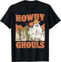 Retro Howdy Ghouls Halloween Ghost Cowboy With Gun Western