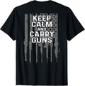 Keep Calm Carry Guns Funny Pro Gun Usa Flag T Shirt Women