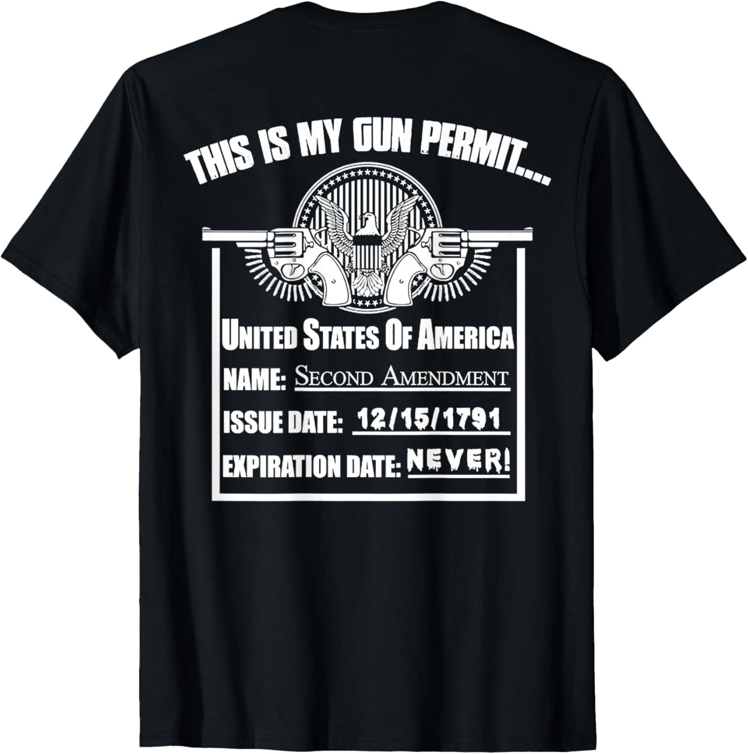 This Is My Gun Permit United States On Back