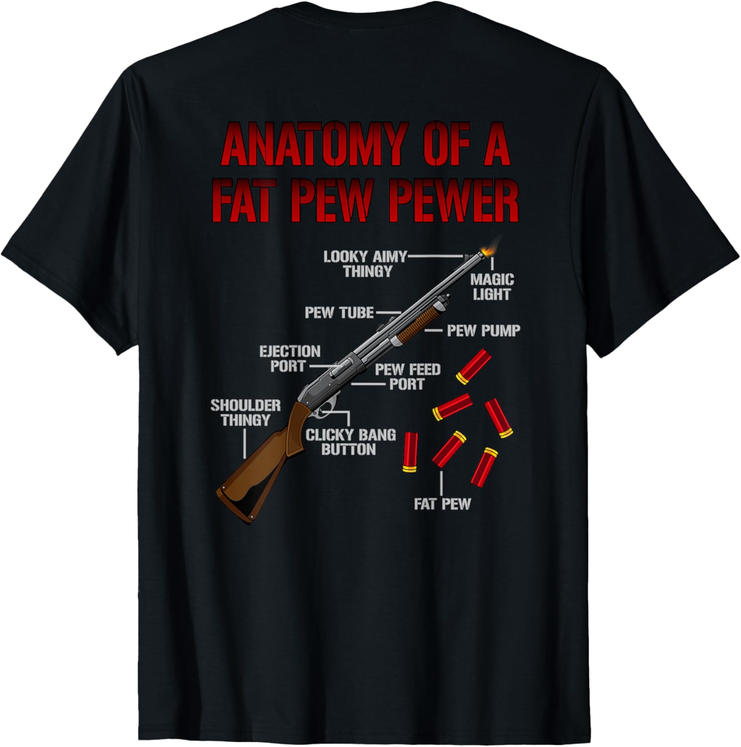 Mens Funny Anatomy Of A Shotgun Shooting Sport Gun Owner