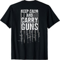 Vintage Guns Lover Keep Calm Carry Pro Gun Usa American Flag