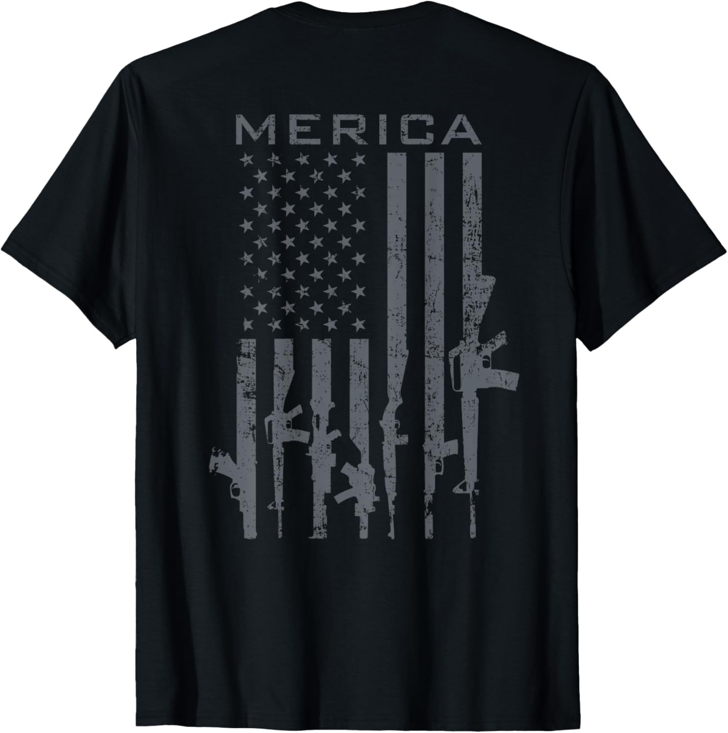 Merica Funny Pro Gun American Flag Usa Guns On Back