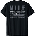 M I L F Man I Love Firearms Funny Rifle Pro Gun