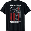 Pro Gun Anti Idiot 2Nd Amendment Usa Ar15 Gun On Back