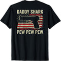 Daddy Shark Pew Mens Pistol Funny Gun Joke On Back