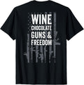 Wine Chocolate Guns Freedom Womens Usa Gun Flag On Back