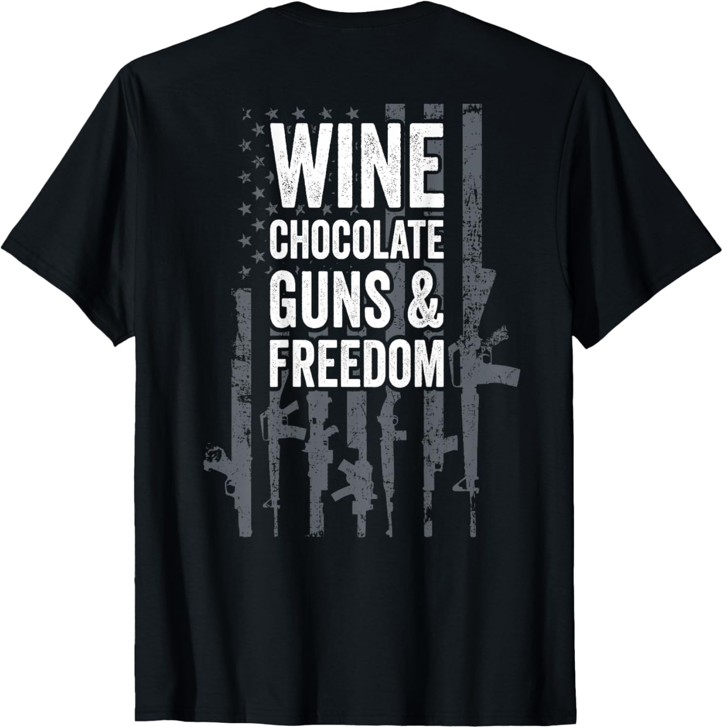 Wine Chocolate Guns Freedom Womens Usa Gun Flag On Back