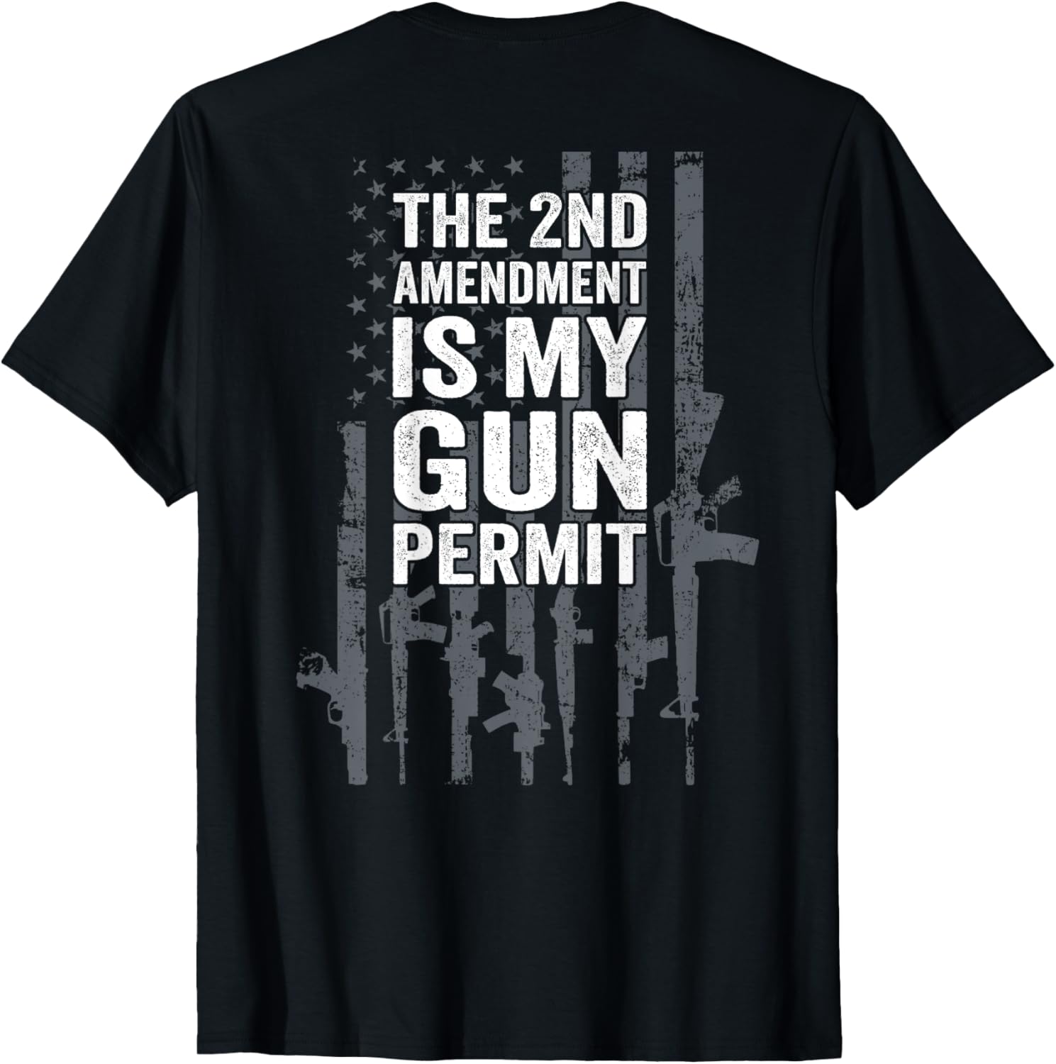 2Nd Amendment Is My Gun Permit Funny Pro Gun On Back