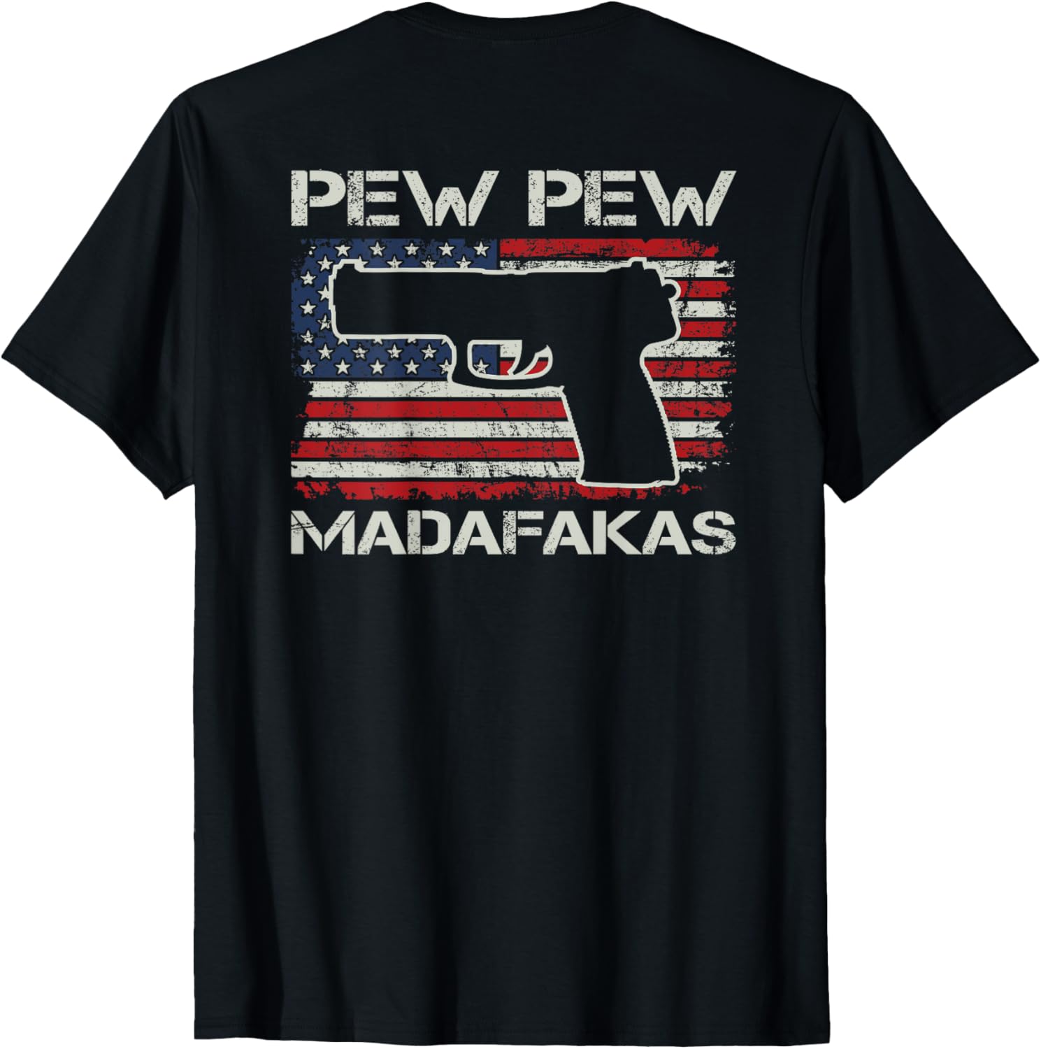 Pew Madafakas 9Mm 45 Pistol Usa Flag Pro Gun Back Women Men