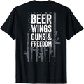 Beer Wings Guns Freedom Bbq Chicken Usa Gun Flag Back