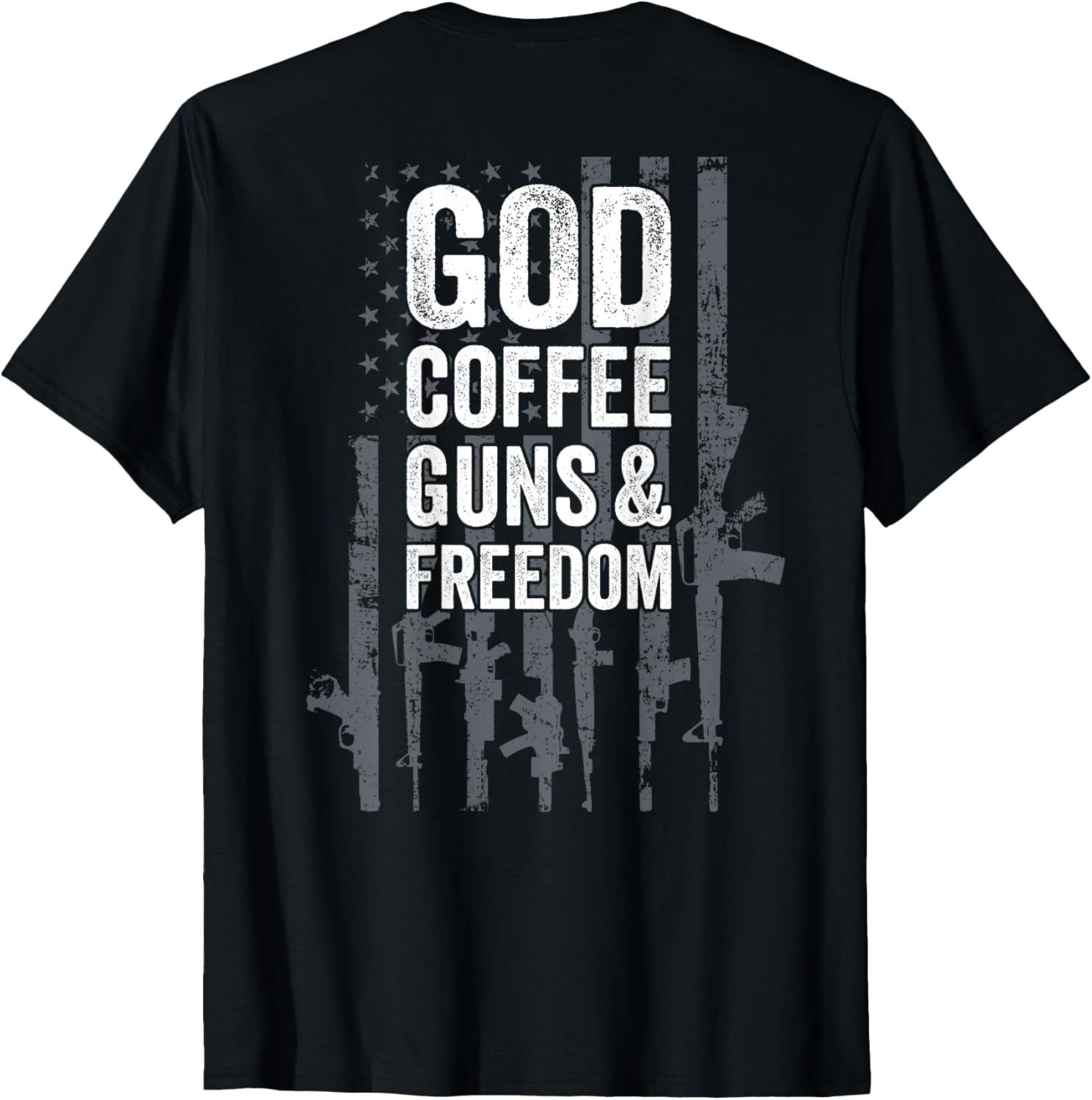 God Coffee Guns Freedom Pro Gun Usa Flag On Back Women Men