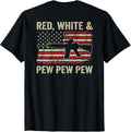 Red White Pew Patriotic Pro Gun Ar15 Usa On Back