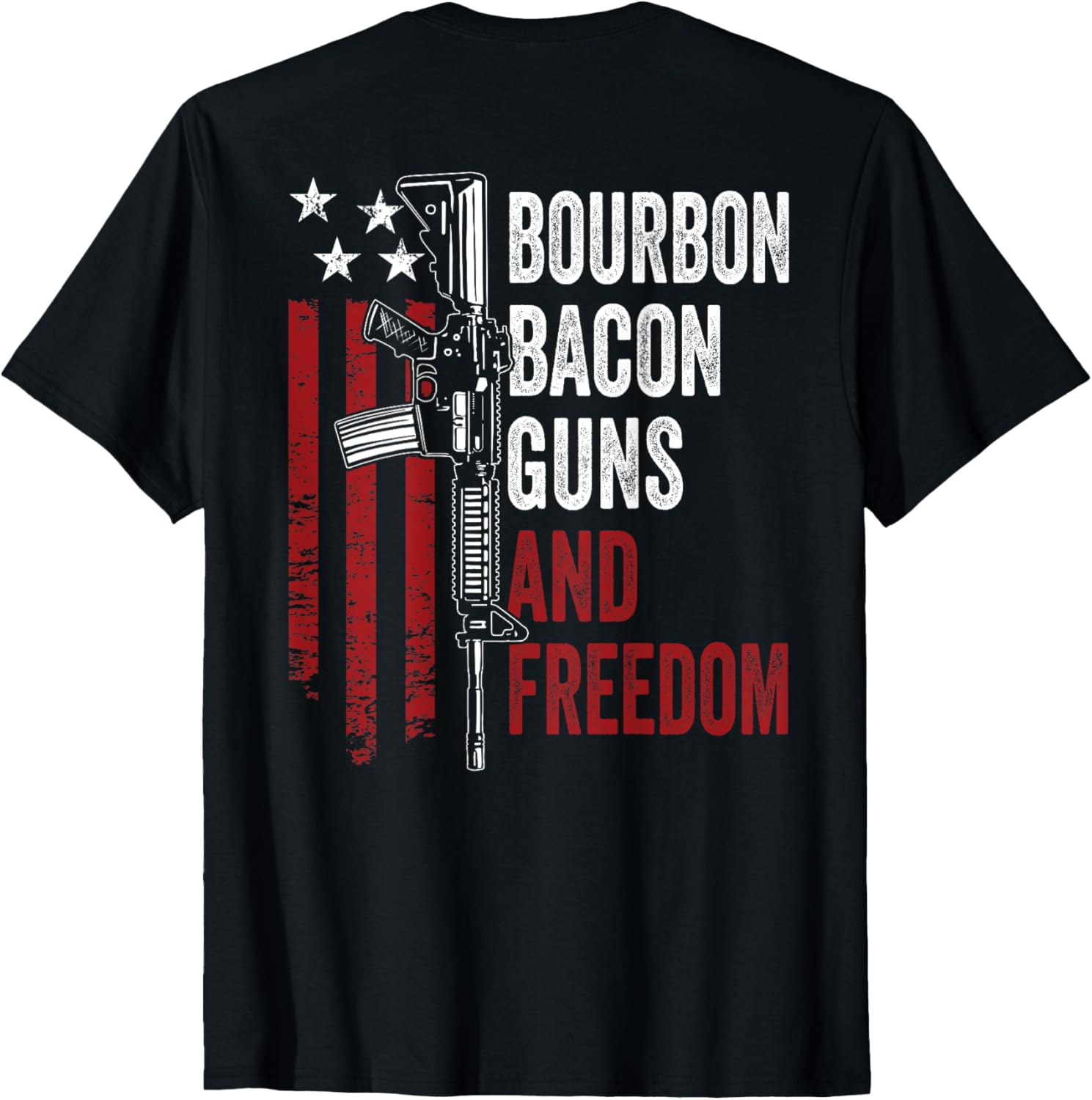 Bourbon Bacon Guns Freedom Bbq Grill Drinking On Back