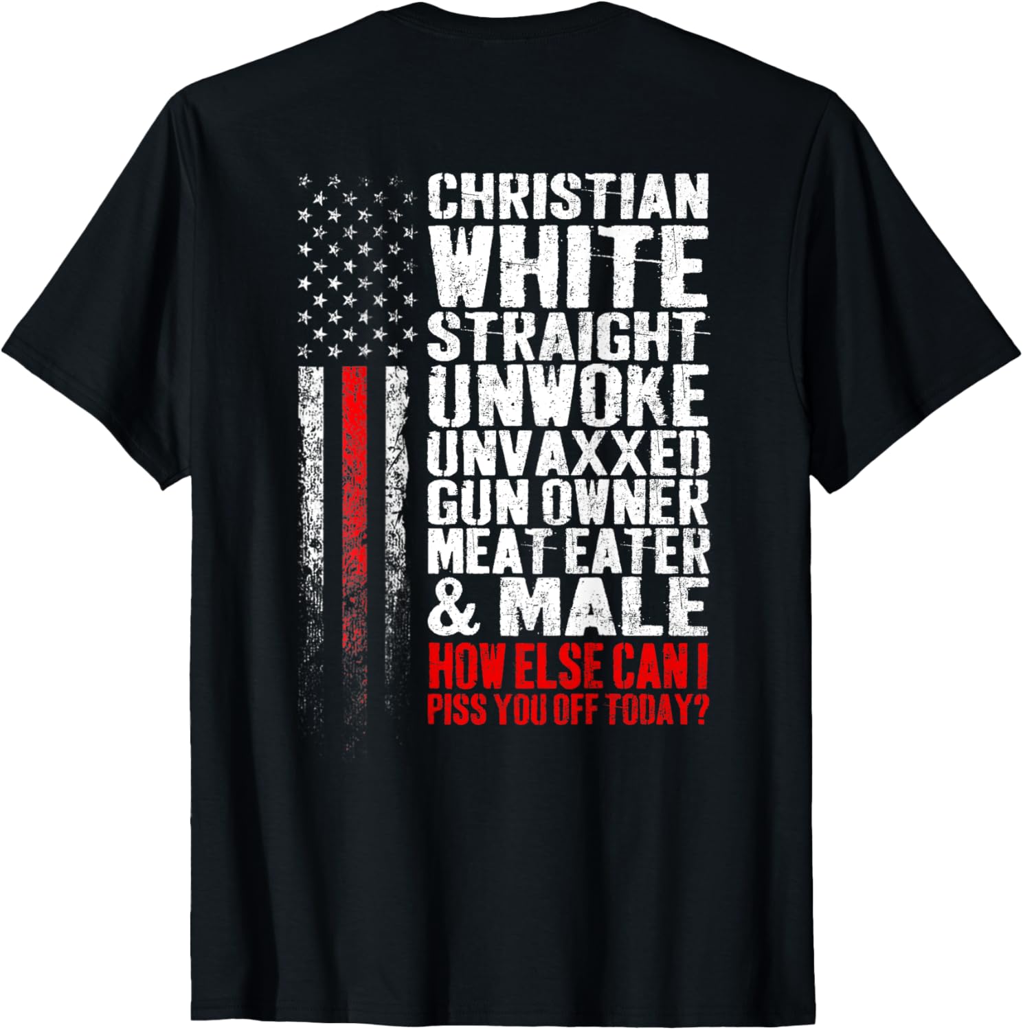 Christian White Straight Unwoke Unvaxxed Gun Owner On Back