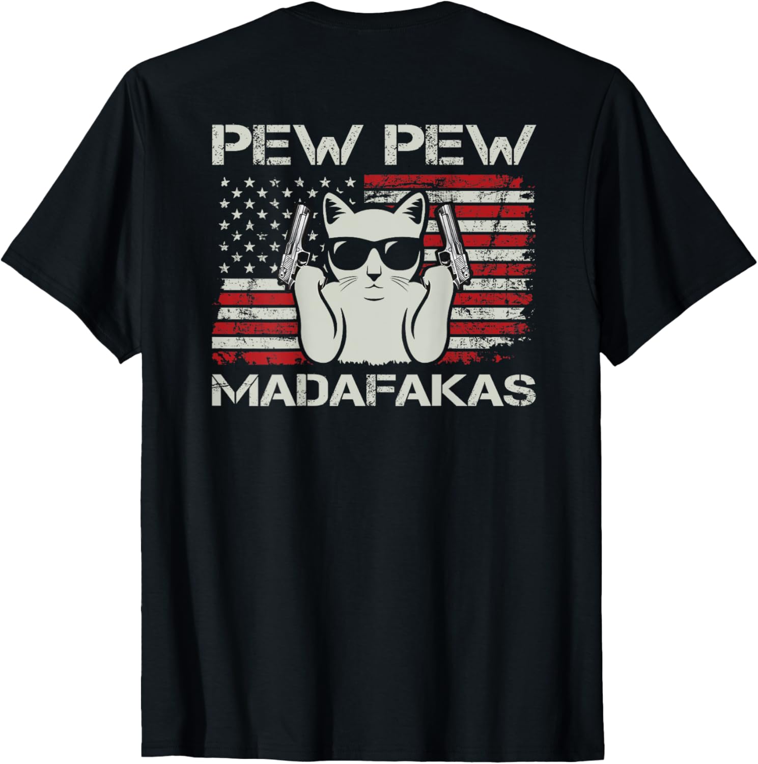 Vintage Cats Pew Madafakas Usa Funny Cat Lover On Back