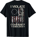 Gun American Flag I Violate Community Guidelines On Back Women Men