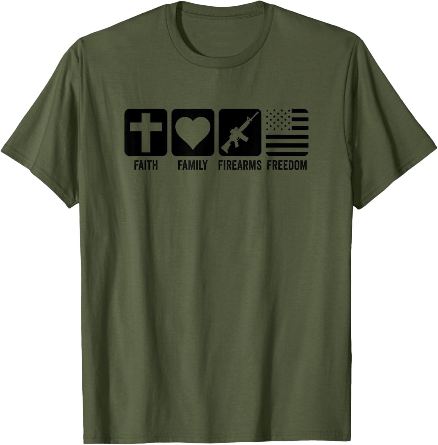 Faith Family Firearms Freedom Camo Usa Flag Pro God Guns T Shirt