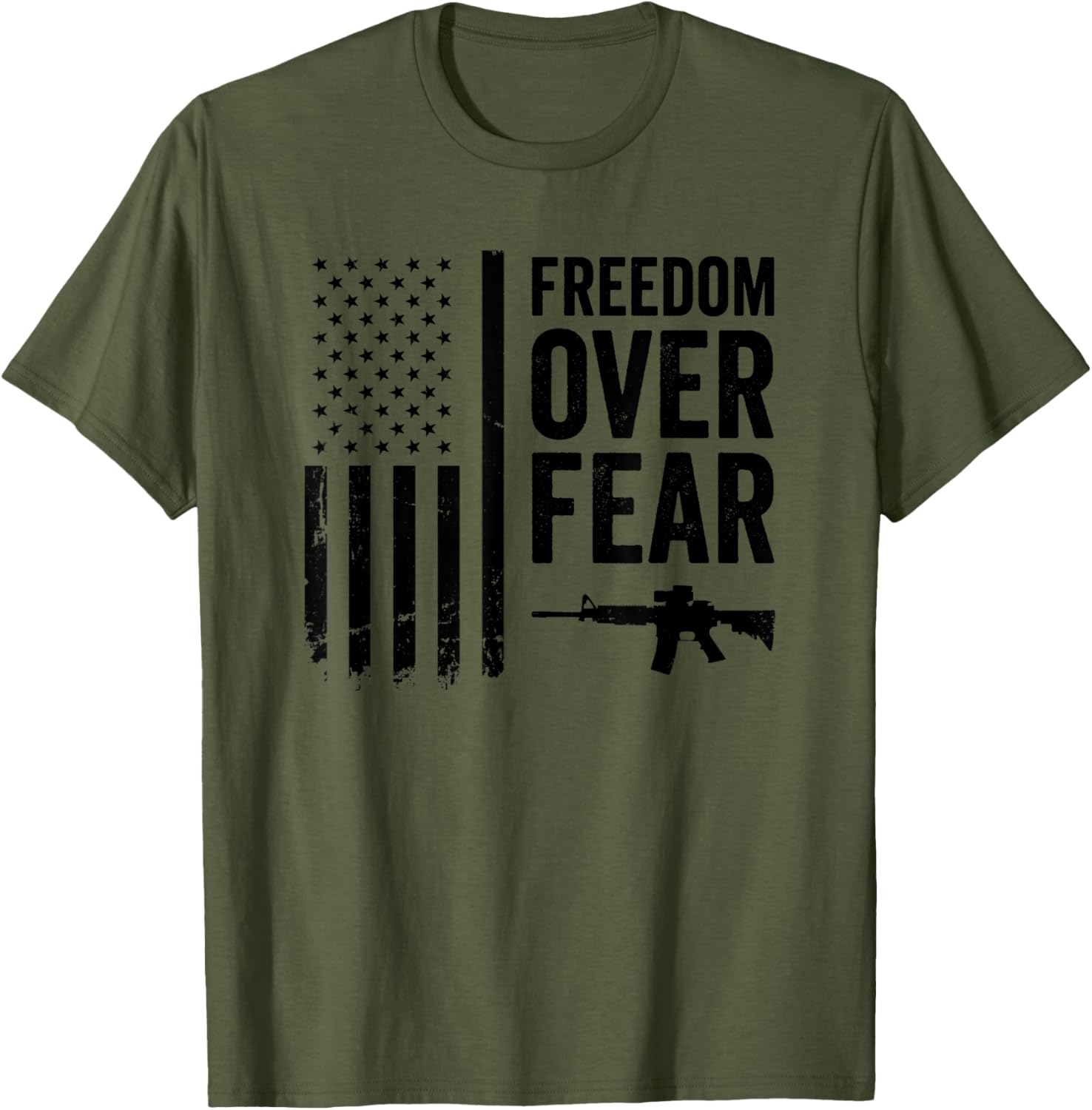 Freedom Over Fear 2Nd Amendment Pro Gun Usa Ar15 Flag