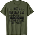 Just A Regular Dad Raising Wolves Not Sheep Mens Camo Gun