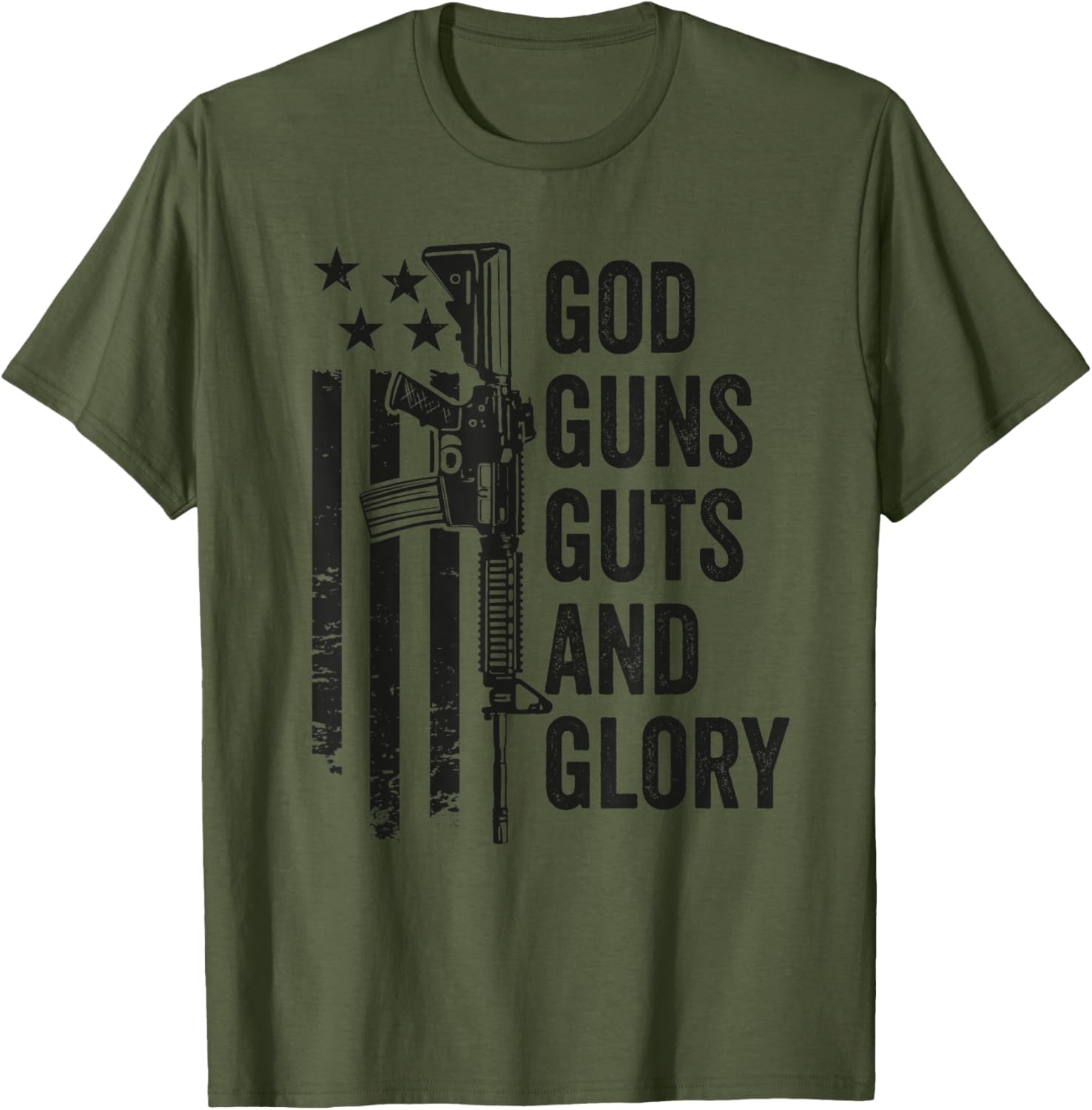 God Guns Guts Glory Patriotic Usa Flag Pro Gun Camo T Shirt