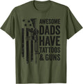 Awesome Dads Have Tattoos Guns Camouflage Usa Gun Flag