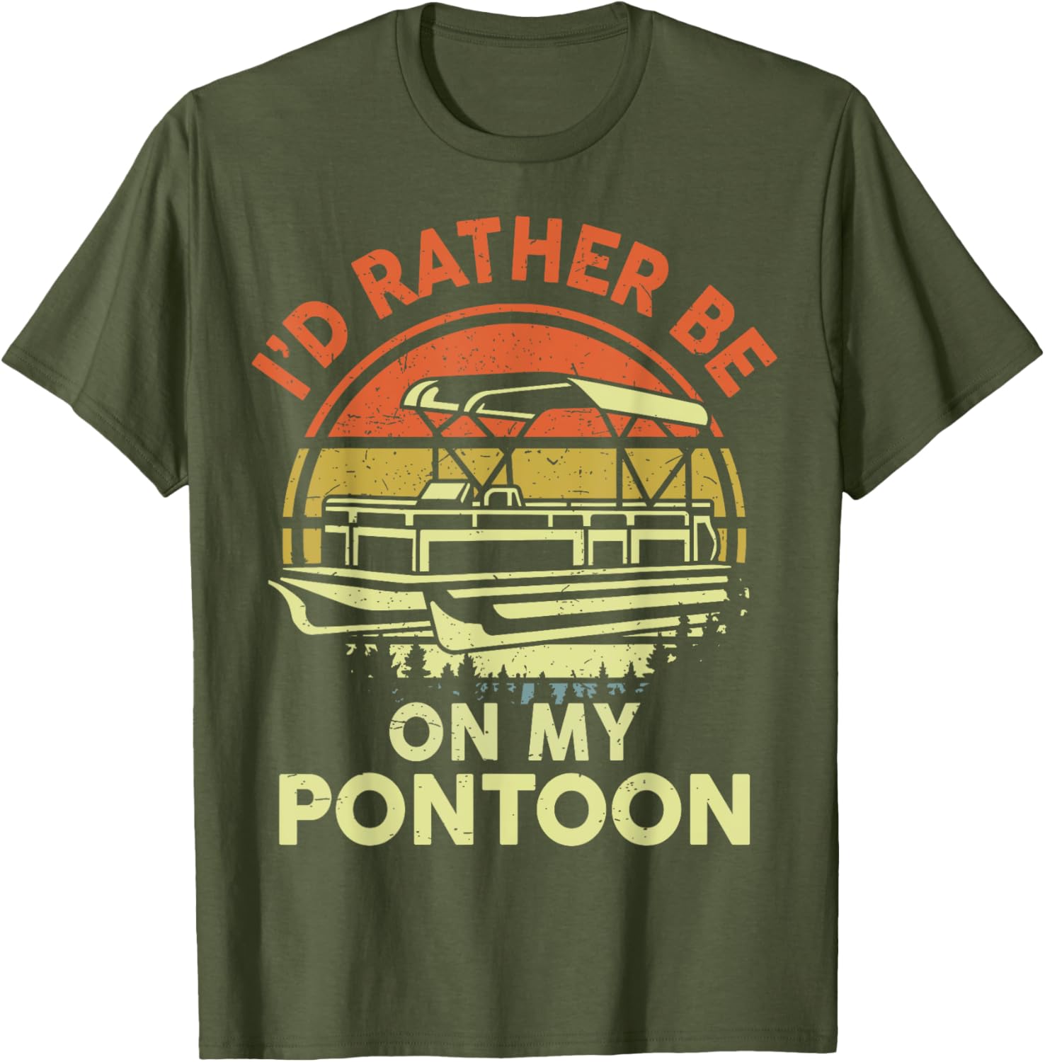 Pontoon Boat Captain Dad Funny Id Rather Be