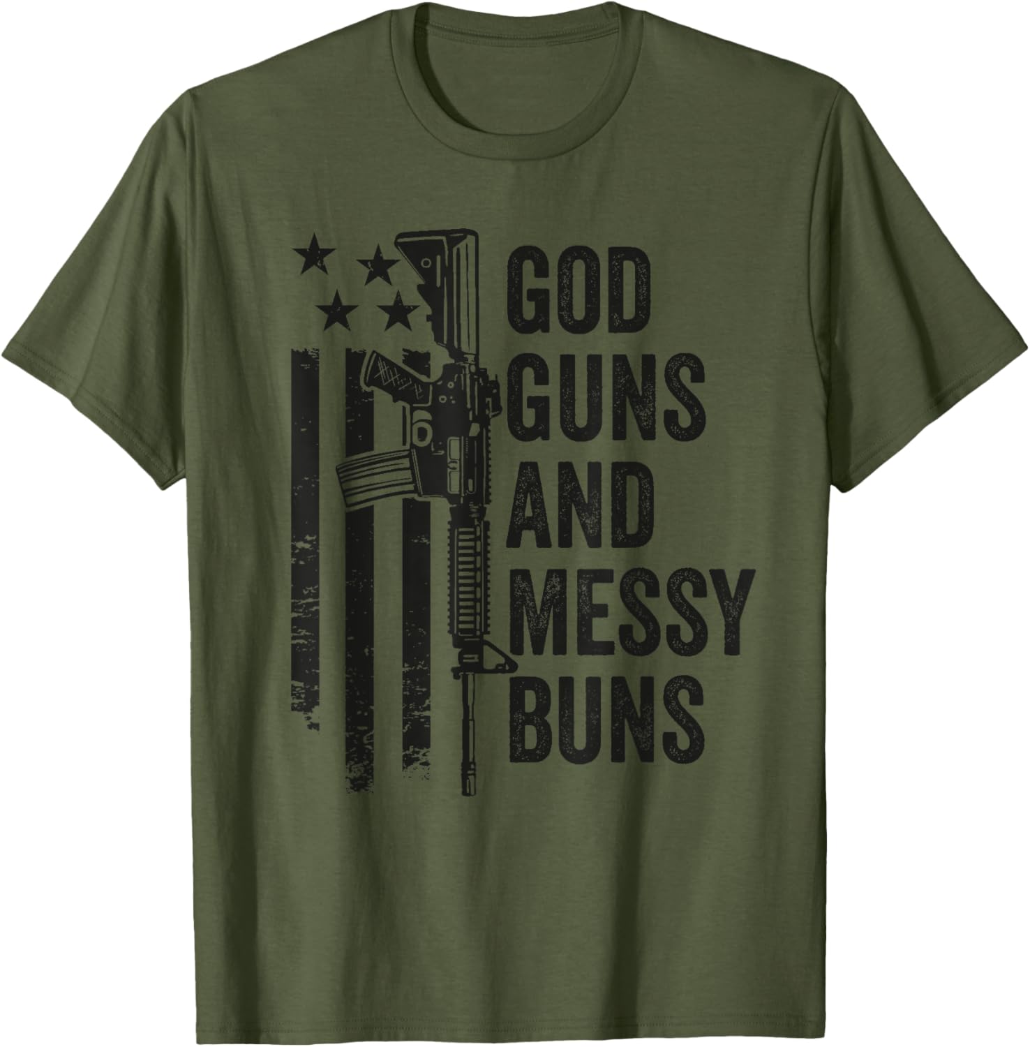 God Guns Messy Buns Christian Pro Gun Camo Usa Flag