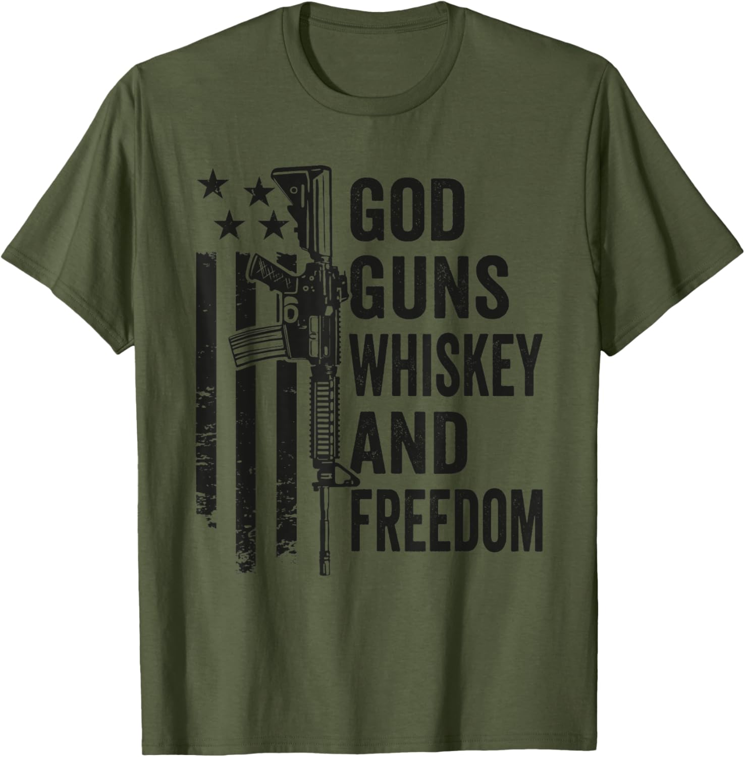 God Guns Whiskey Freedom Pro Gun American Flag Guns T Shirt Women