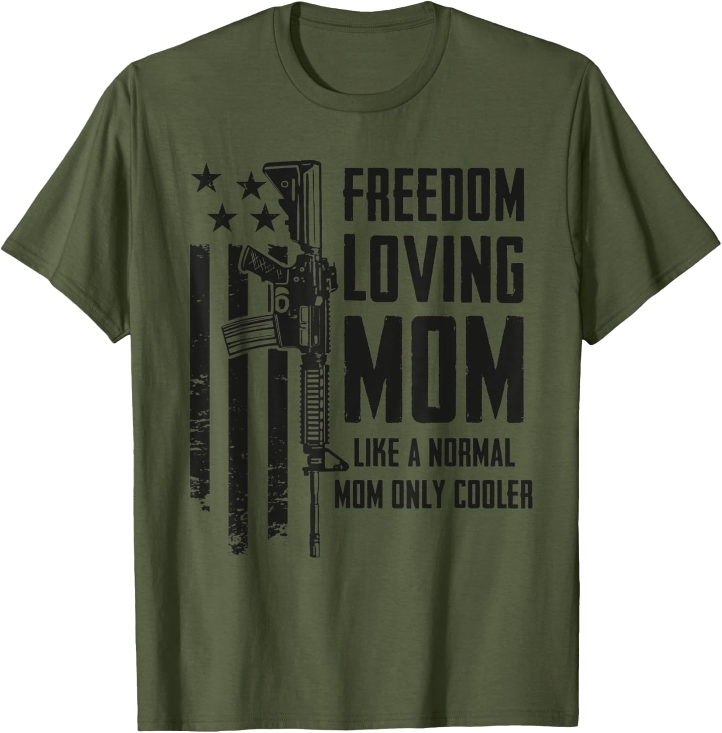 Freedom Loving Mom Patriotic Pro Guns Funny Camo Gun Flag