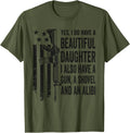 Funny Daughter Gun Shovel Alibi Camo Mom Dad Guns Joke