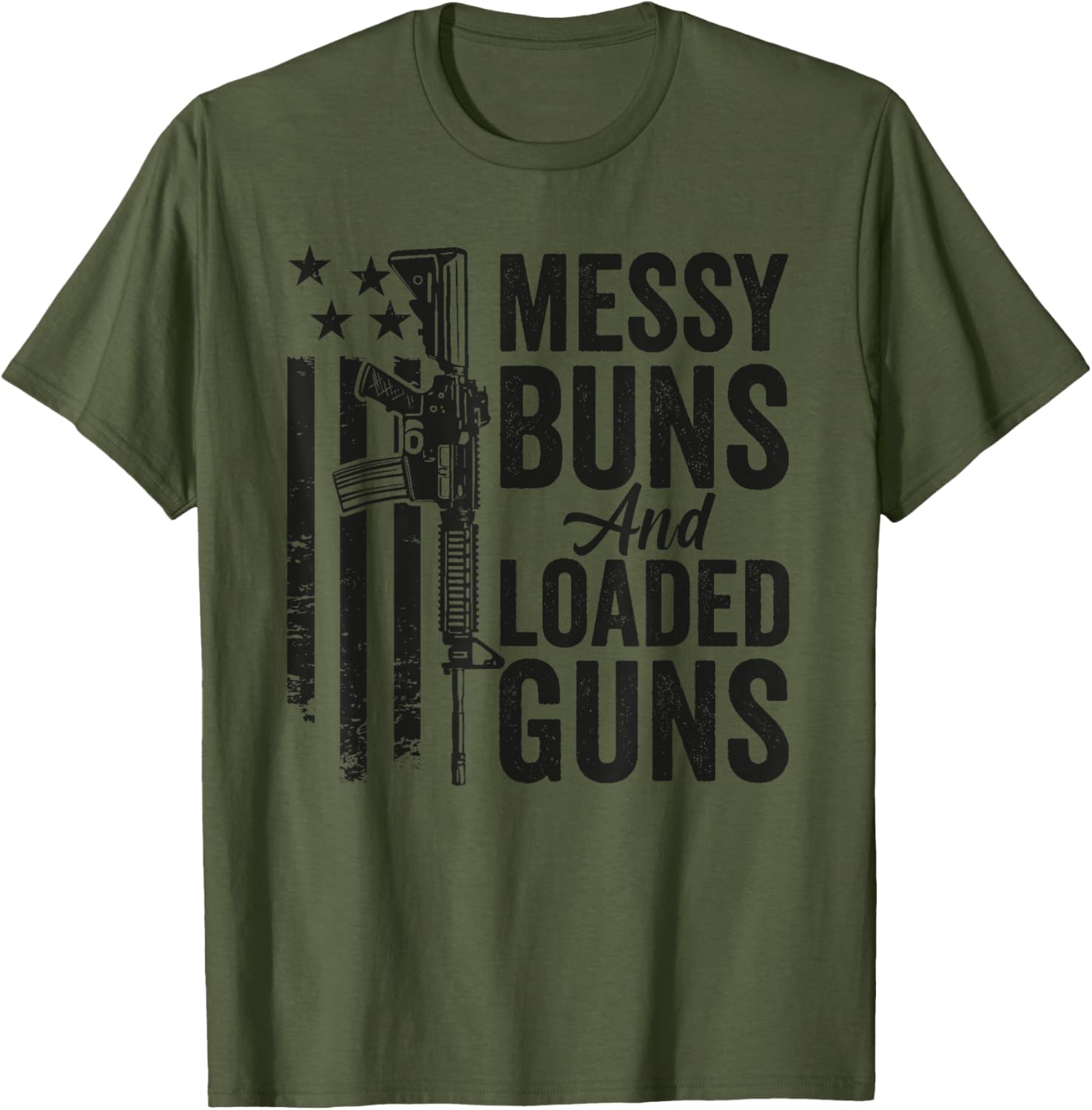 Messy Buns Loaded Guns Funny Womens Gun Owner Camo