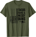Tacos Guns Messy Buns Funny Womens Taco Pro Gun Camo