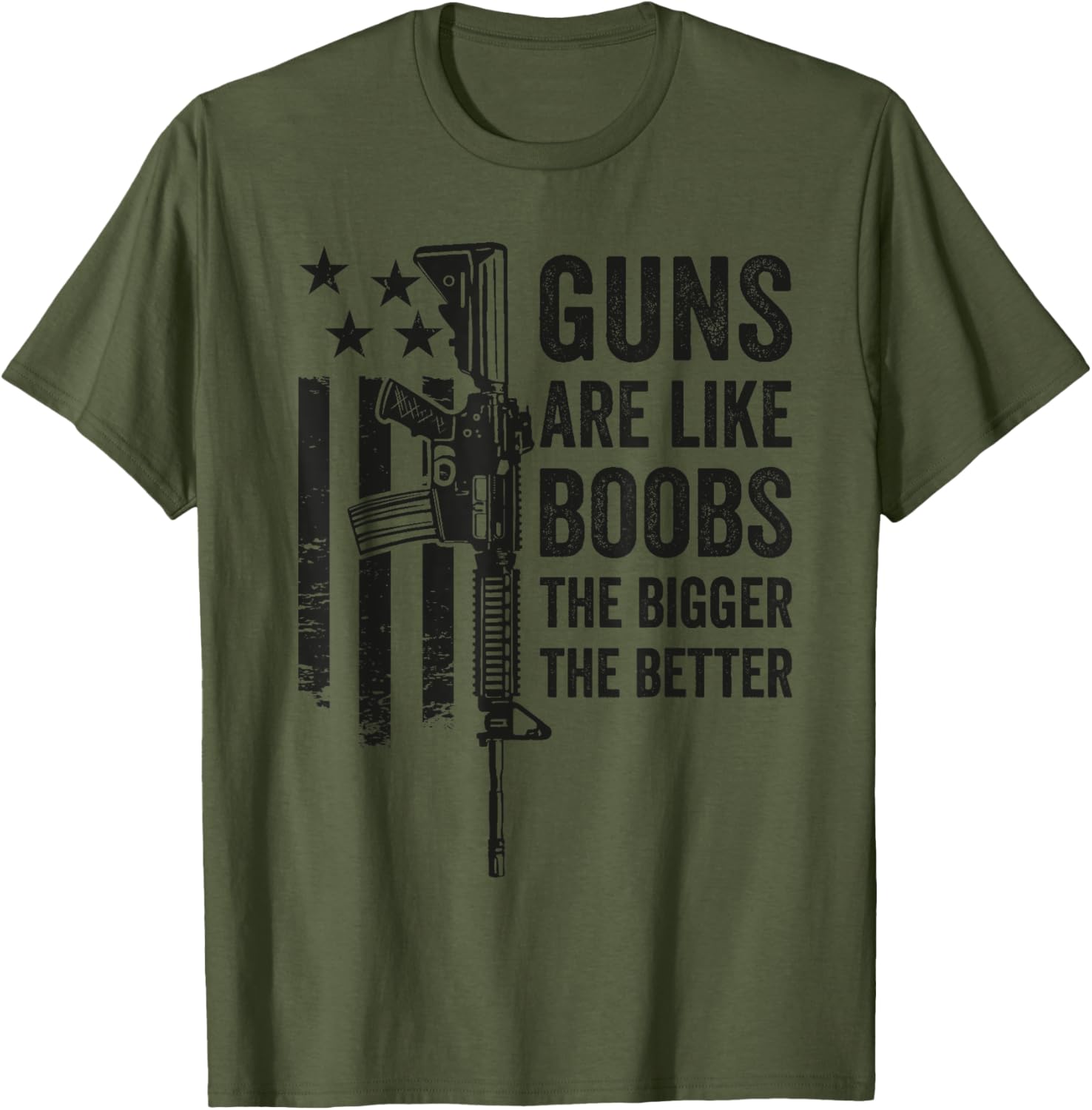 Guns Are Like Boobs Bigger Better Mens Funny Camo Gun