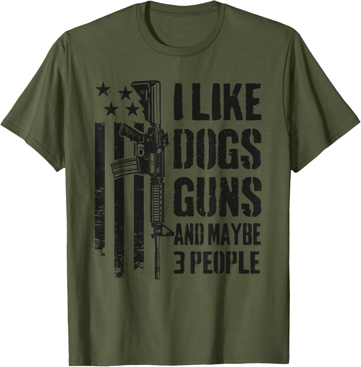 I Like Guns Dogs Maybe 3 People Funny Dog Gun Camo T