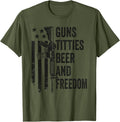 Guns Titties Beer Freedom Mens Camo Guns Drinking Usa
