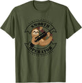 Tactical Sloth Tees Sloth Sniper Smooth Operator T Shirt Green Crew Neck