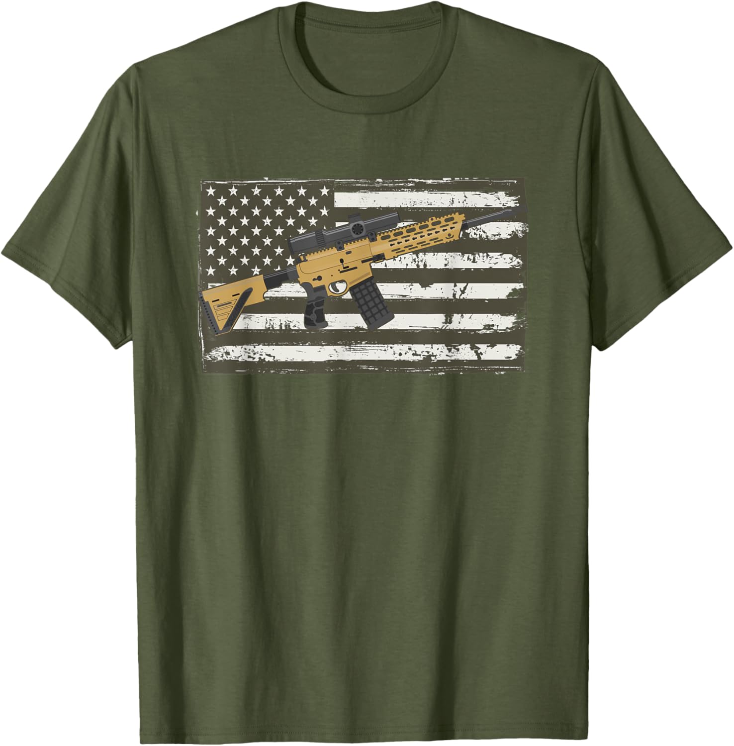 Mens Usa Rifle Flag Proud American Gun Owner Usa Gun Flag