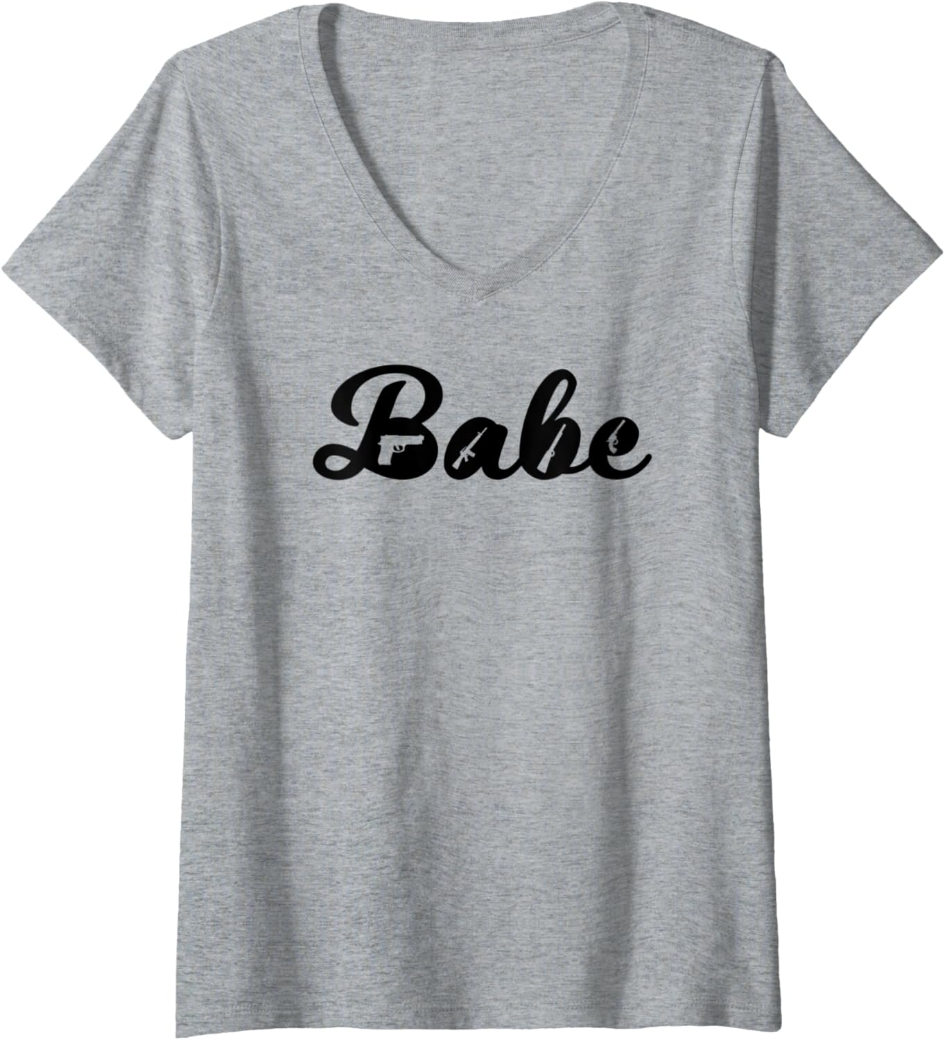 Womens Babe Gun Collection Guns V Neck