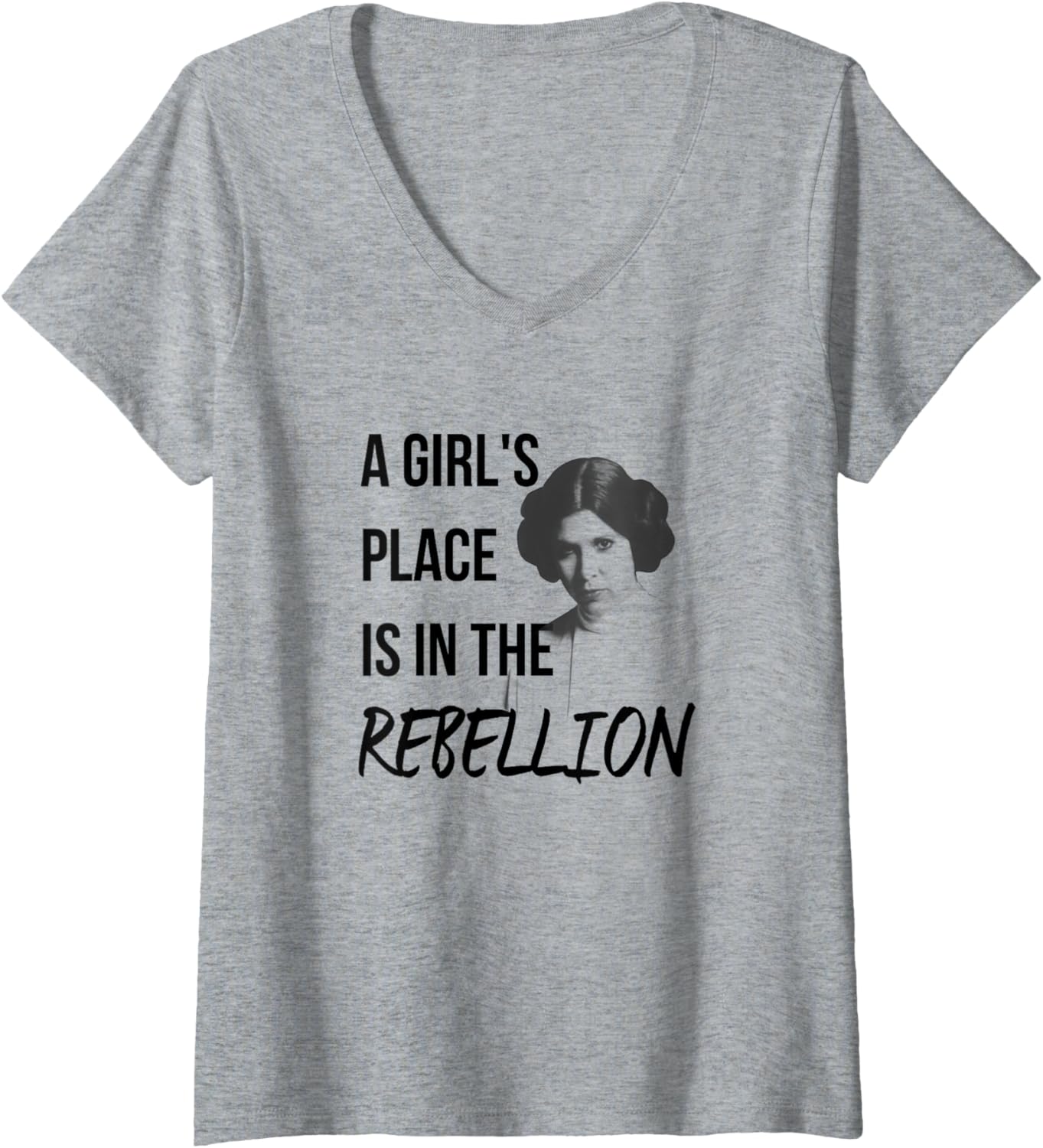 Star Wars Classic A Girl's Place Is In The Rebellion Leia V-Neck