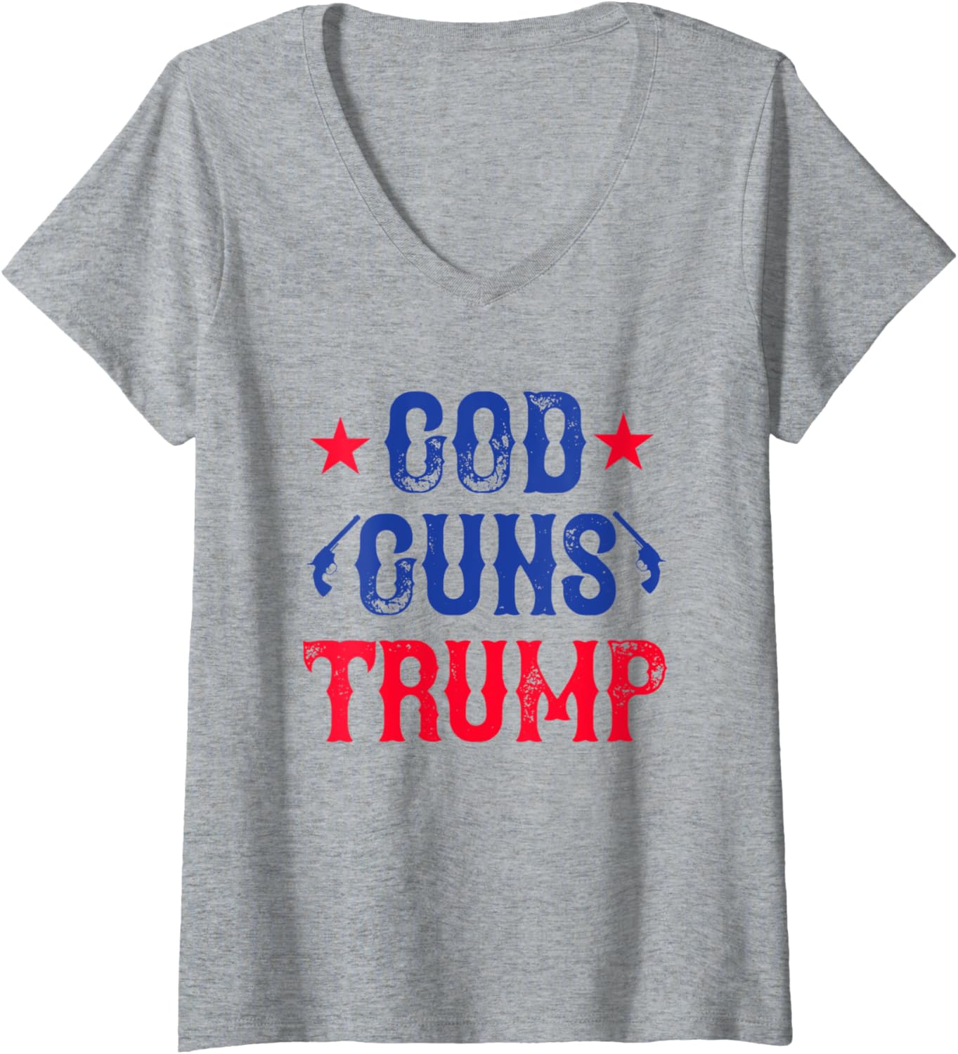 Womens God Guns Trump 2Nd Amendment V Neck