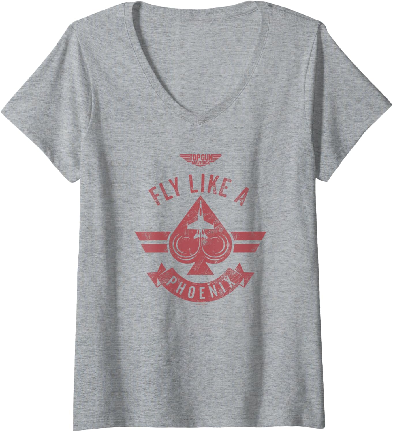 Top Gun Maverick Fly Like A Phoenix Spade Card Logo V Neck