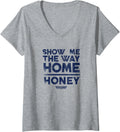 Womens Top Gun Show Me Way Home Honey V Neck