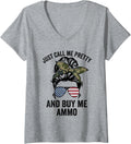 Womens Just Call Me Pretty Buy Me Ammo Usa Funny Womens Gun
