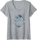 Womens Top Gun Maverick Hard Deck Palm Trees Logo V Neck