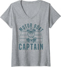 Womens Motor Boat Captain V Neck