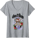 Womens Guns N Roses Official Guns N Demons Purple Smoke V Neck