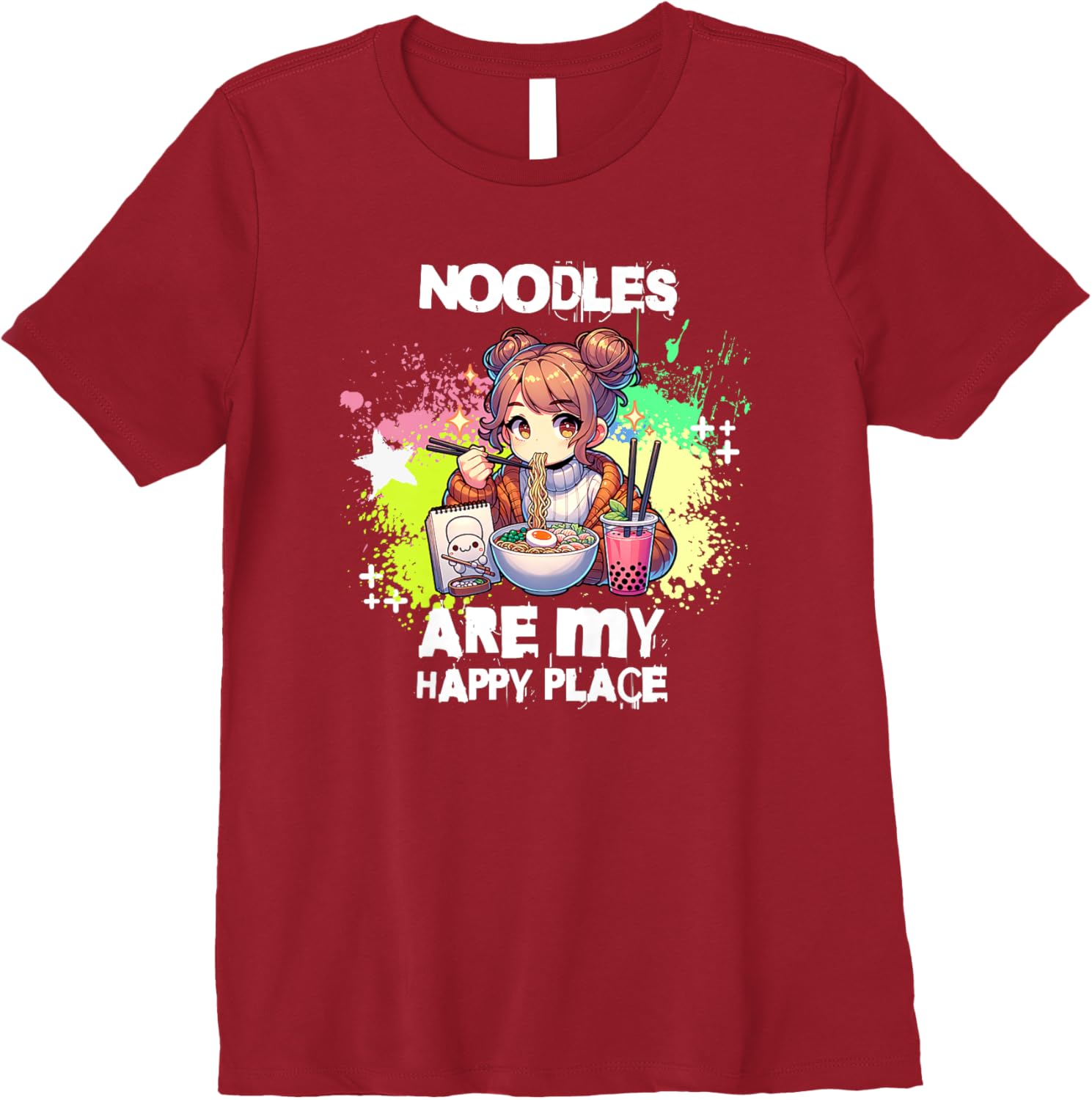 Noodles Are My Happy Place Anime Girl Loves Ramen Premium