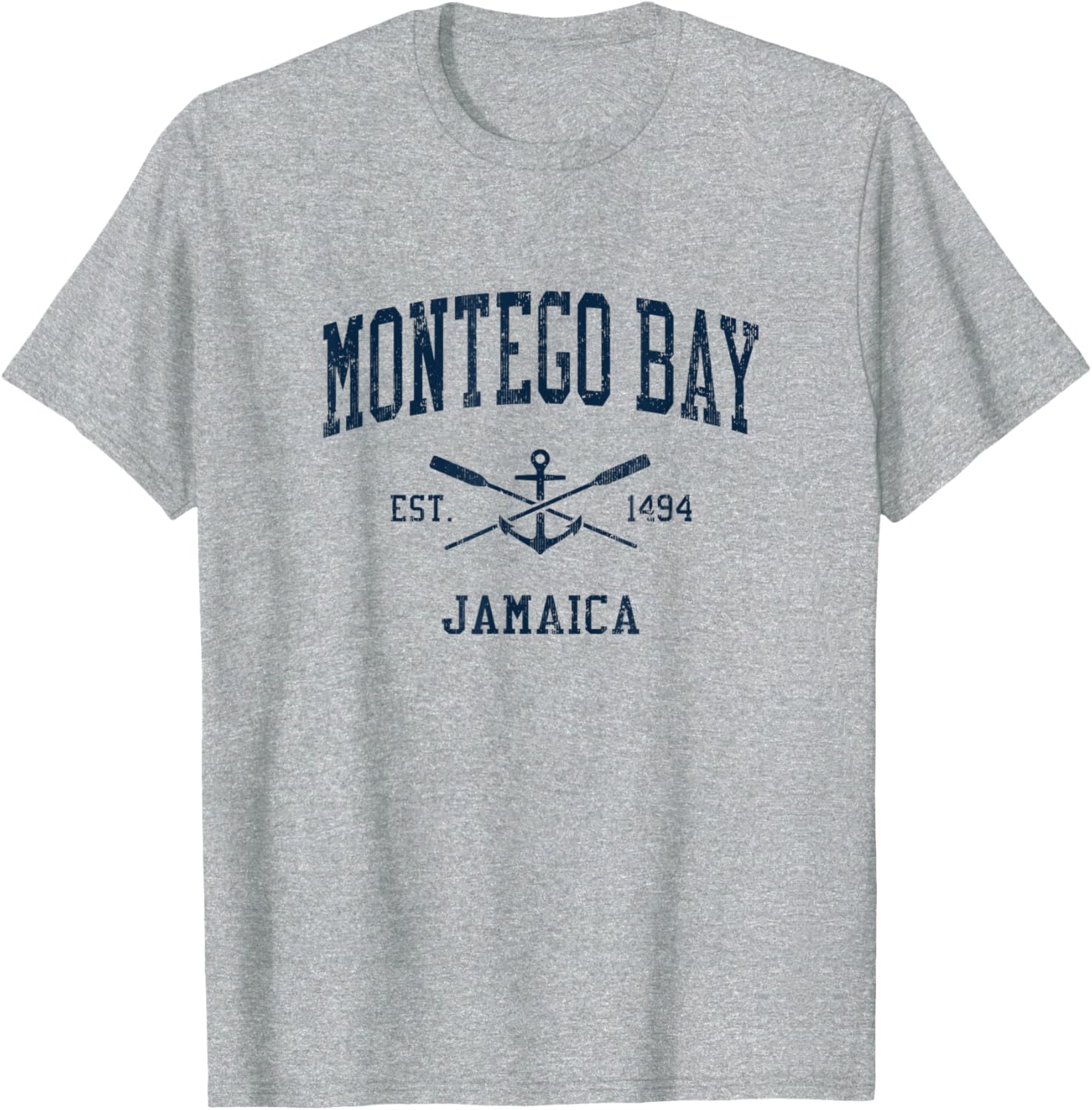 Montego Bay Vintage Navy Crossed Oars Boat Anchor
